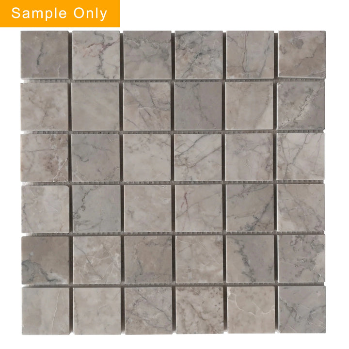 Gray Cloud Polished Marble Mosaic Floor and Wall Tile - Sample (Product Shown is Full Size)