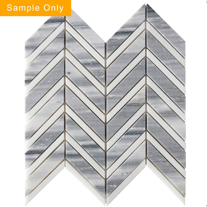 Marmara Chevron Marble Mosaic Floor and Wall Tile - Sample (Product Shown is Full Size)