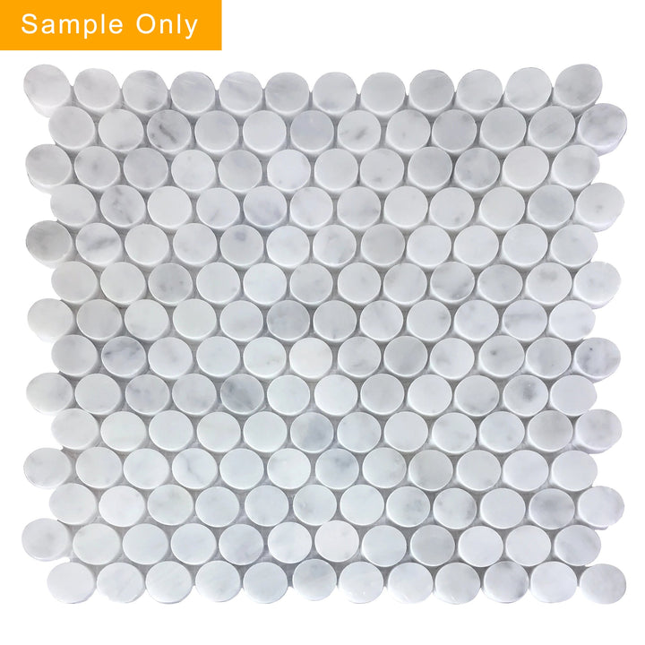 Carrara Honeycomb Polished Marble Mosaic Floor and Wall Tile - Sample (Product Shown is Full Size)