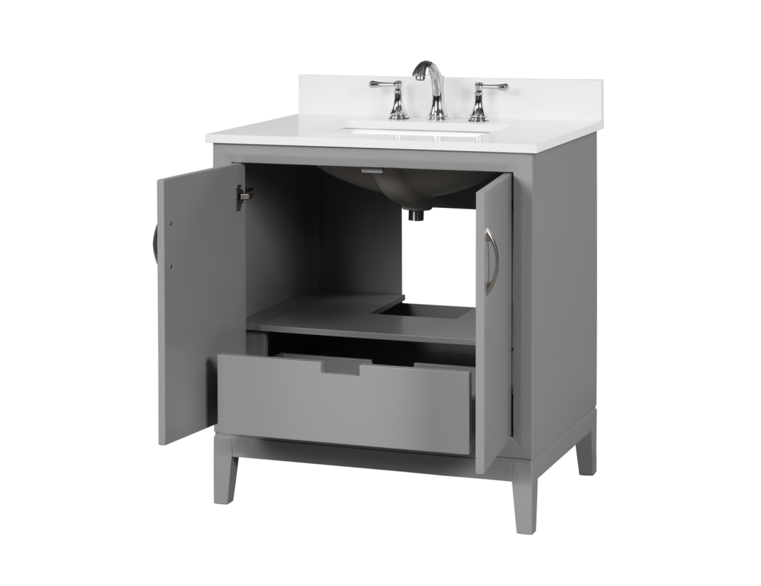 Luton Vanity with Snow White Quartz Top