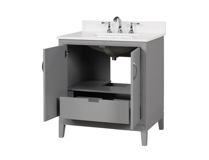 Luton Vanity with Snow White Quartz Top