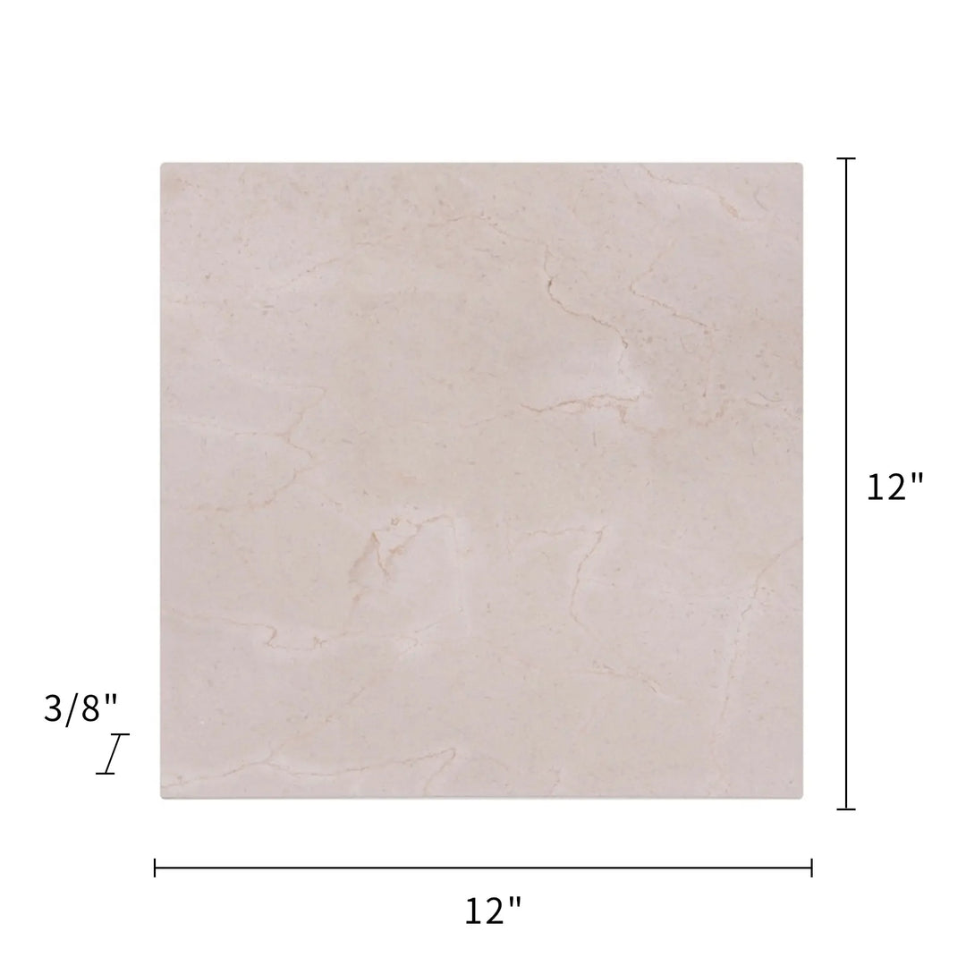 Cream Marfil 12-in x 12-in Polished Marble Floor and Wall Tiles(1-sq. ft/ Piece)