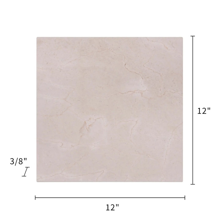 Cream Marfil 12-in x 12-in Polished Marble Floor and Wall Tiles(1-sq. ft/ Piece)