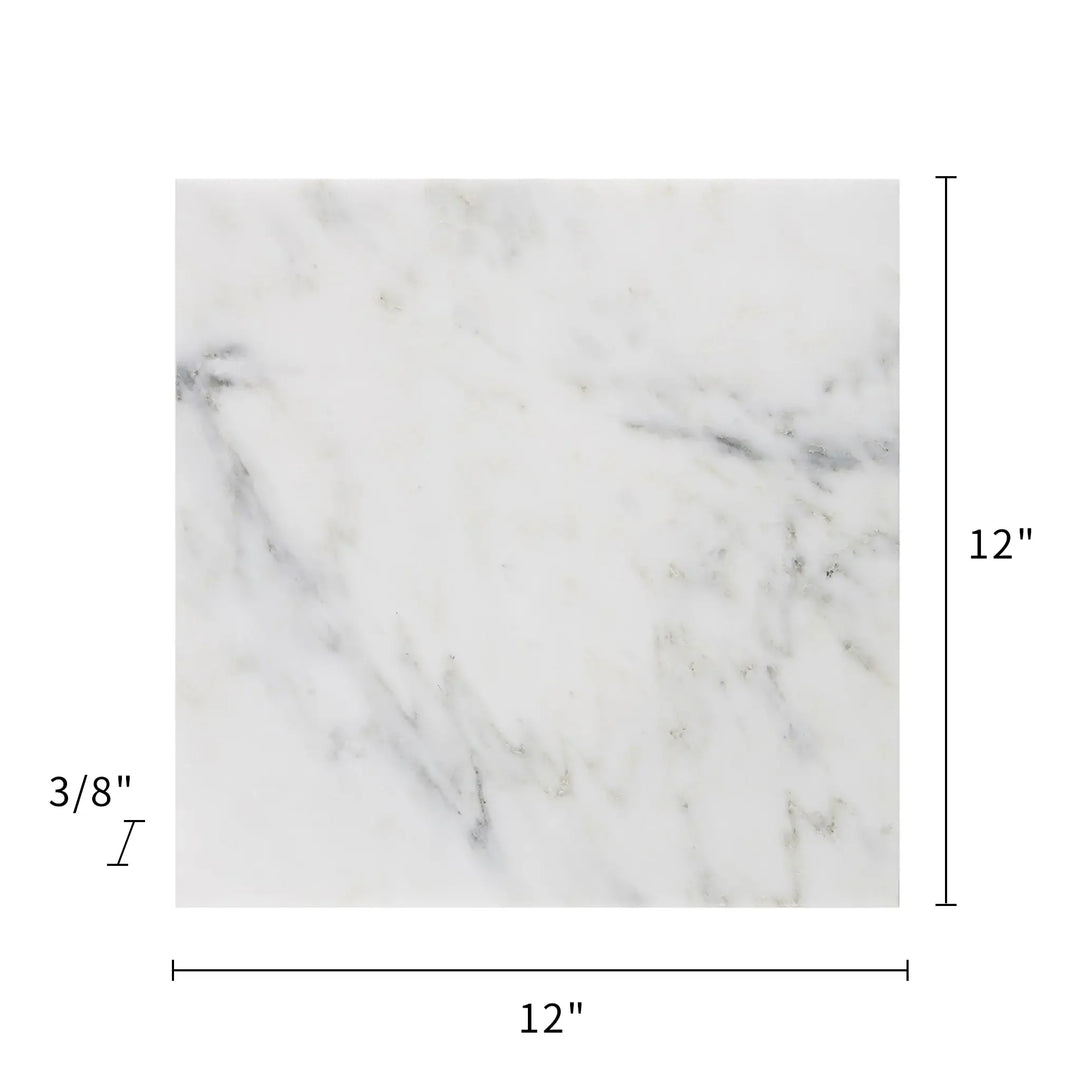 Oriental White 12-in x 12-in Marble Floor and Wall Tiles(1-sq. ft/ Piece)