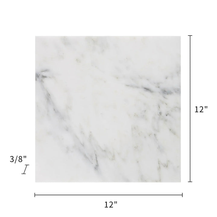Oriental White 12-in x 12-in Marble Floor and Wall Tiles(1-sq. ft/ Piece)