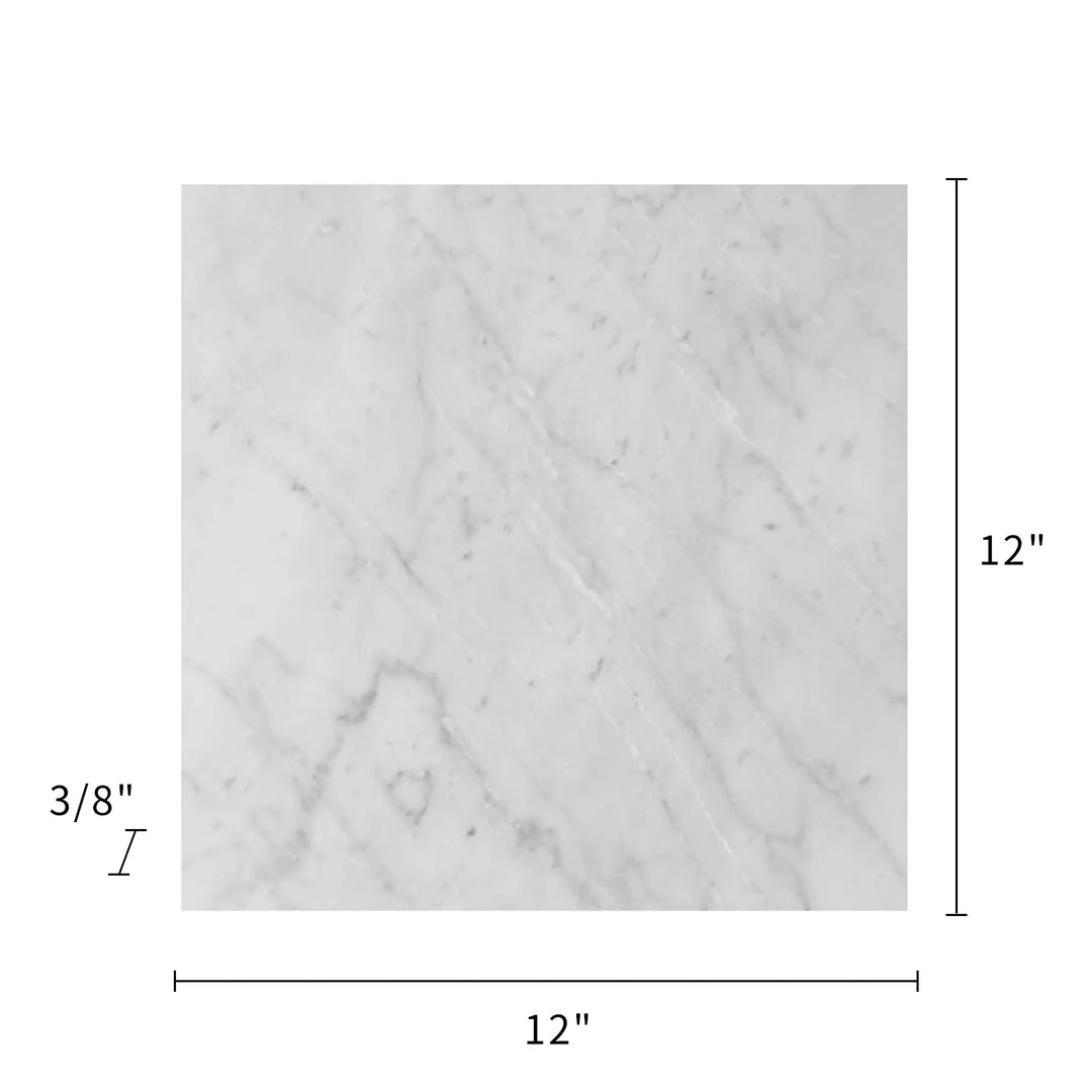 Carrara White 12-in x 12-in Polished Marble Floor and Wall Tiles(1-sq. ft/ Piece)