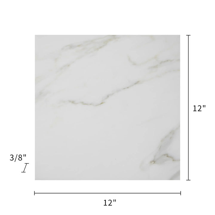 Calacatta 12-in x 12-in Polished Marble Floor and Wall Tile(1-sq. ft/ Piece)