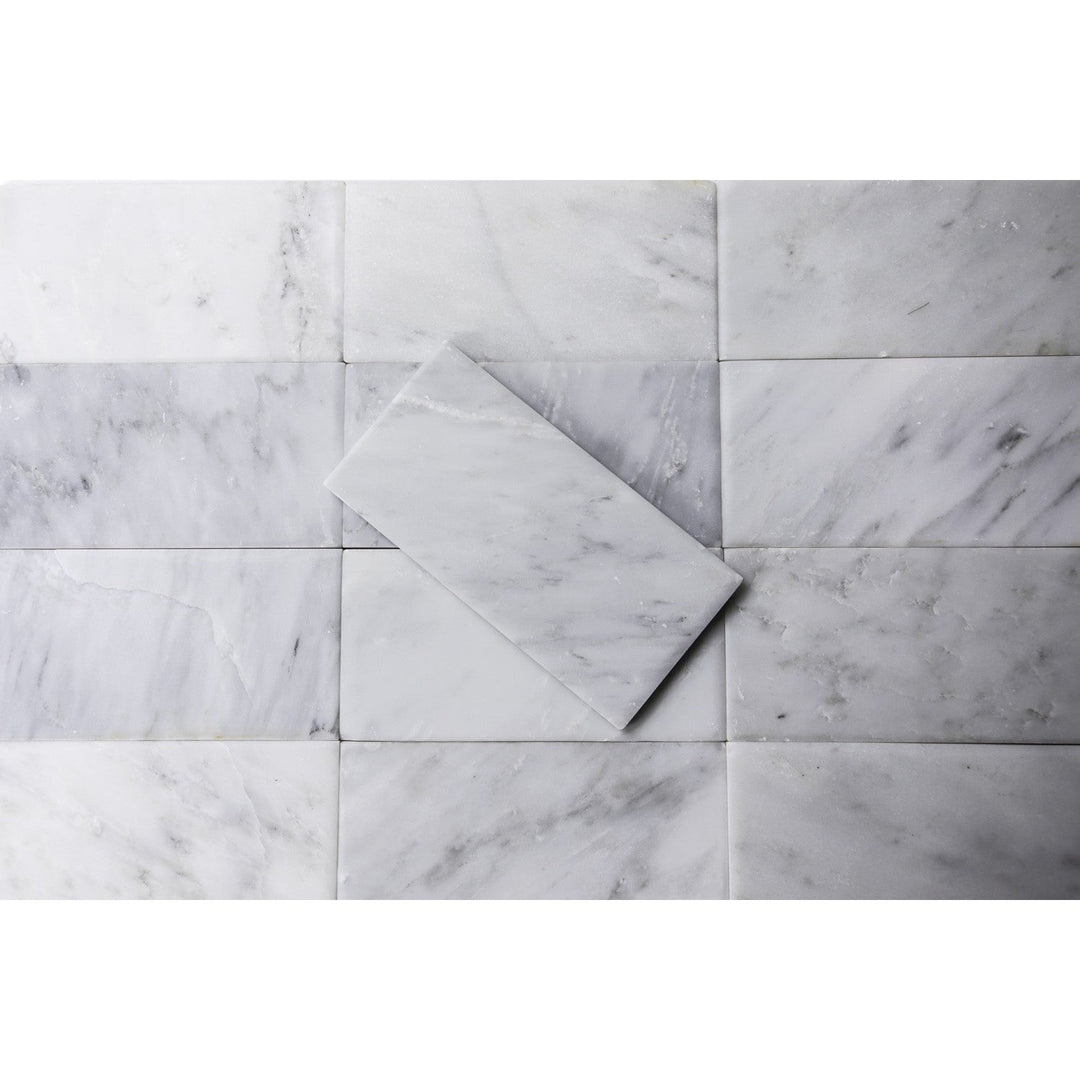 Oriental White Marble Floor and Wall Tiles - Sample (Product Shown is Full Size)