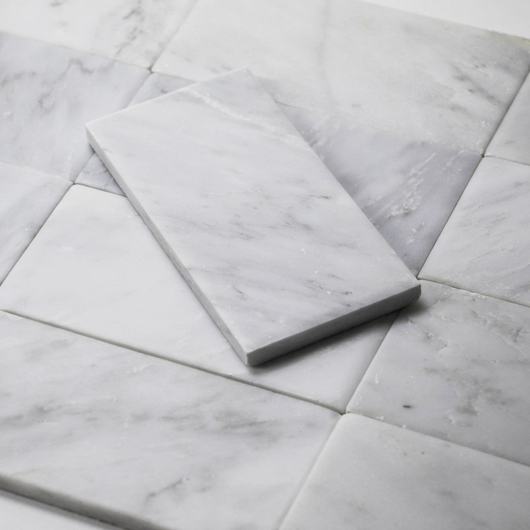 Oriental White Marble Floor and Wall Tiles - Sample (Product Shown is Full Size)