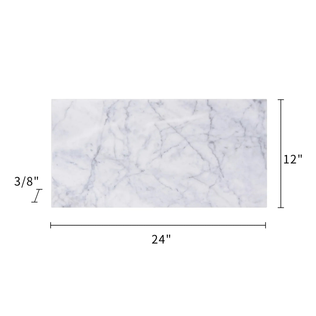 Carrara White 12-in x 24-in Polished Marble Floor and Wall Tiles(2-sq. ft/ Piece)