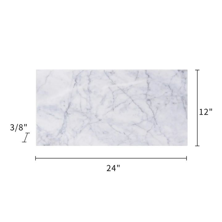 Carrara White 12-in x 24-in Polished Marble Floor and Wall Tiles(2-sq. ft/ Piece)