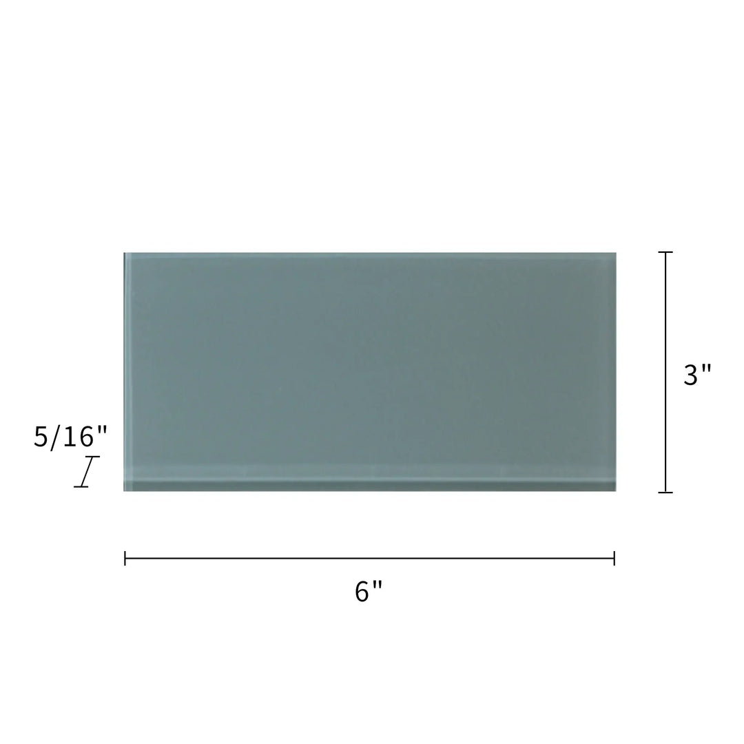Azure Sea Block 3-in x 6-in Glass Wall Tile(0.13-sq. ft/ Piece)