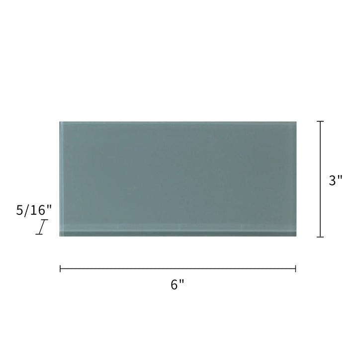 Azure Sea Block 3-in x 6-in Glass Wall Tile(0.13-sq. ft/ Piece)