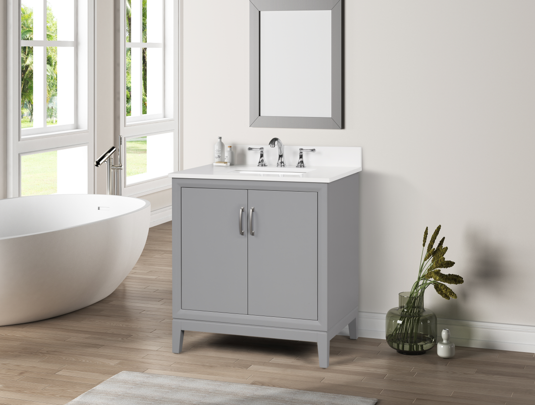 Luton Vanity with Snow White Quartz Top