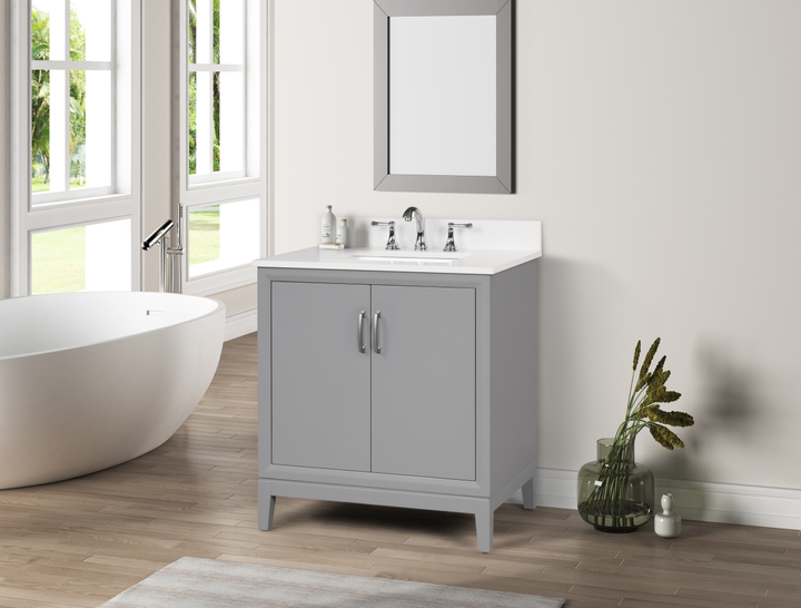 Luton Vanity with Snow White Quartz Top