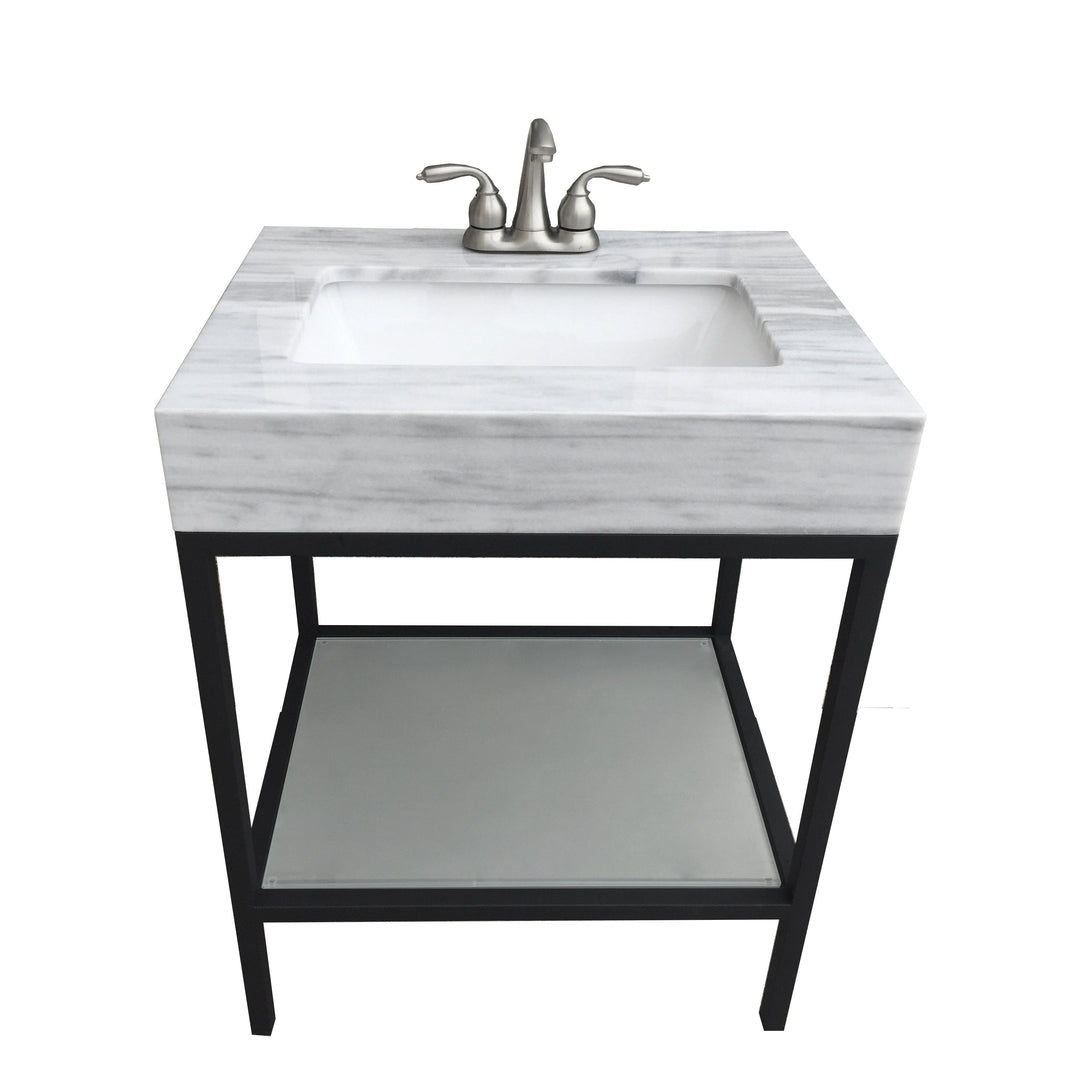 Vaia 24" Bathroom Vanity Set with Natural Marble Top