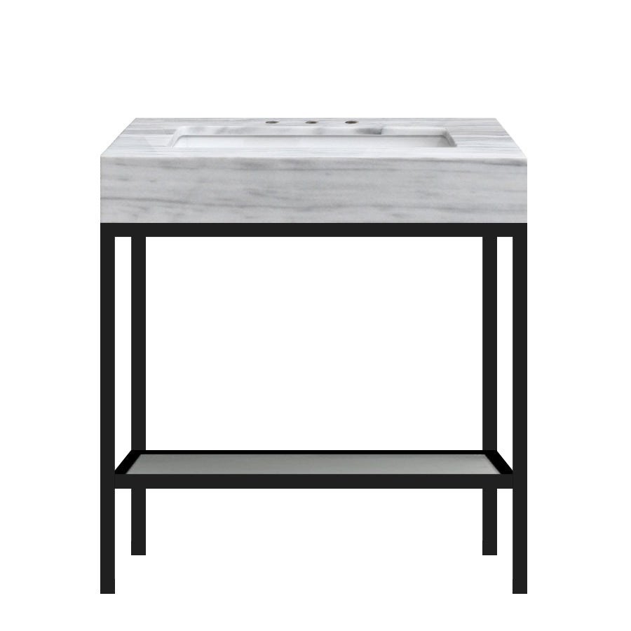 Vaia 24" Bathroom Vanity Set with Natural Marble Top