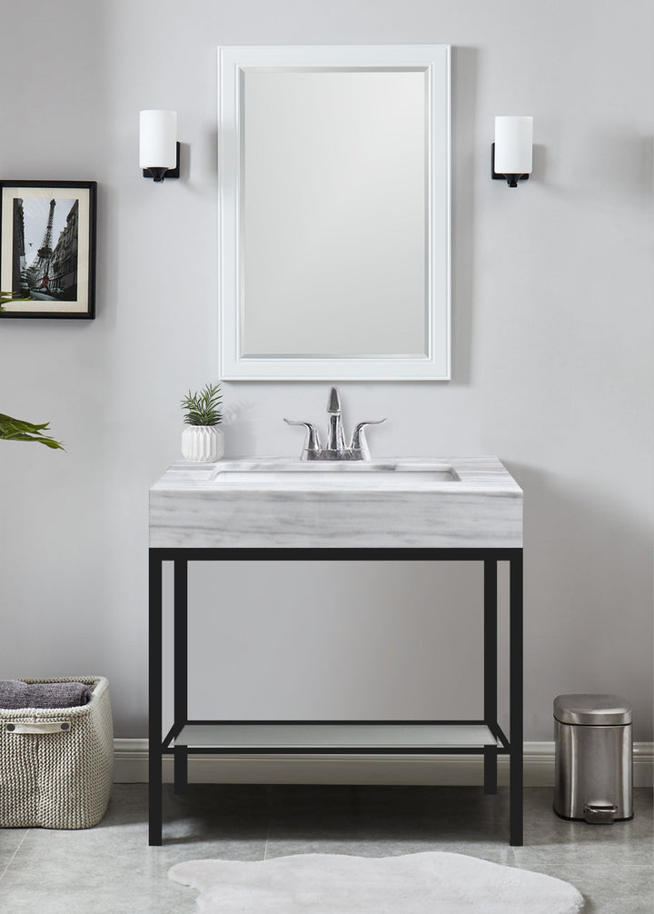 Vaia 24" Bathroom Vanity Set with Natural Marble Top