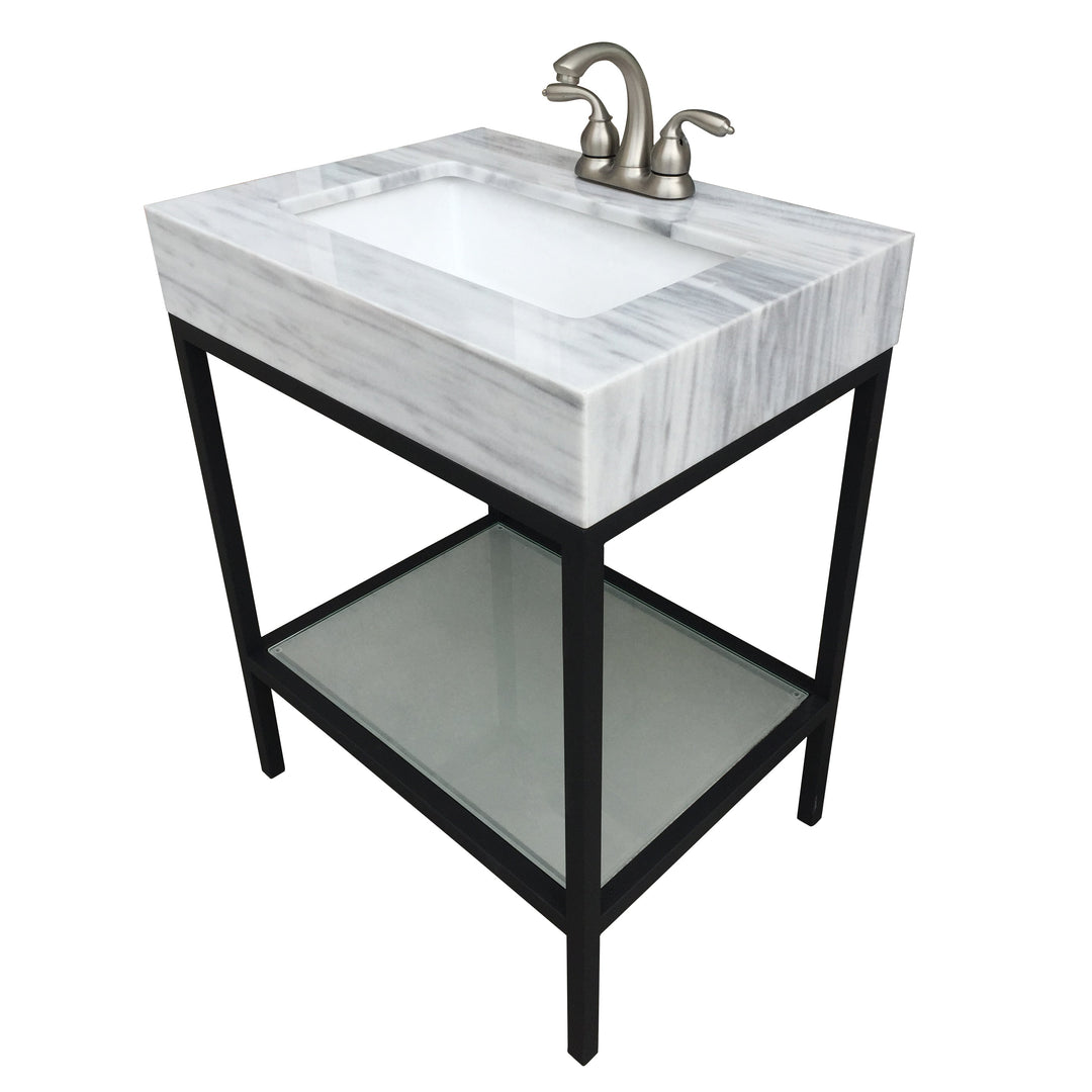 Vaia 24" Bathroom Vanity Set with Natural Marble Top