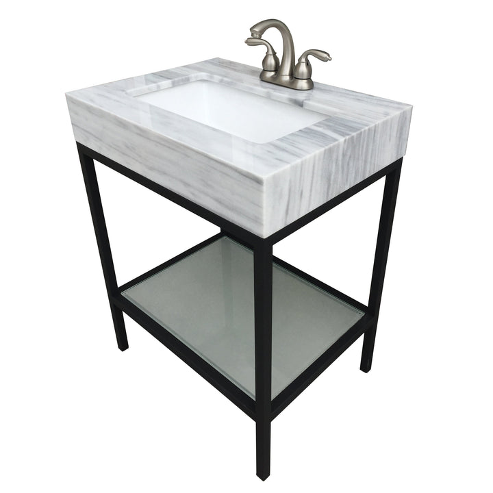 Vaia 24" Bathroom Vanity Set with Natural Marble Top