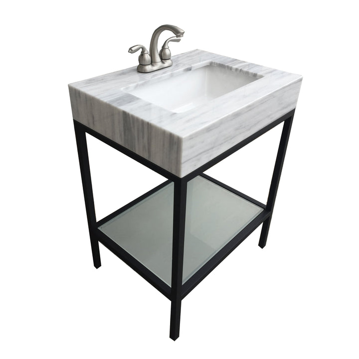 Vaia 24" Bathroom Vanity Set with Natural Marble Top
