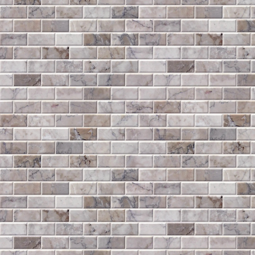 Gray Cloud Polished Marble Mosaic Wall Tile - Sample (Product Shown is Full Size)
