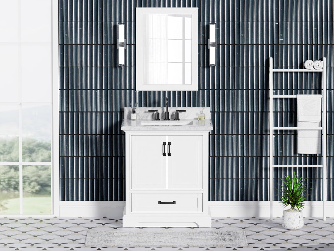 Rhoda Vanity Set with Carrara Marble Top