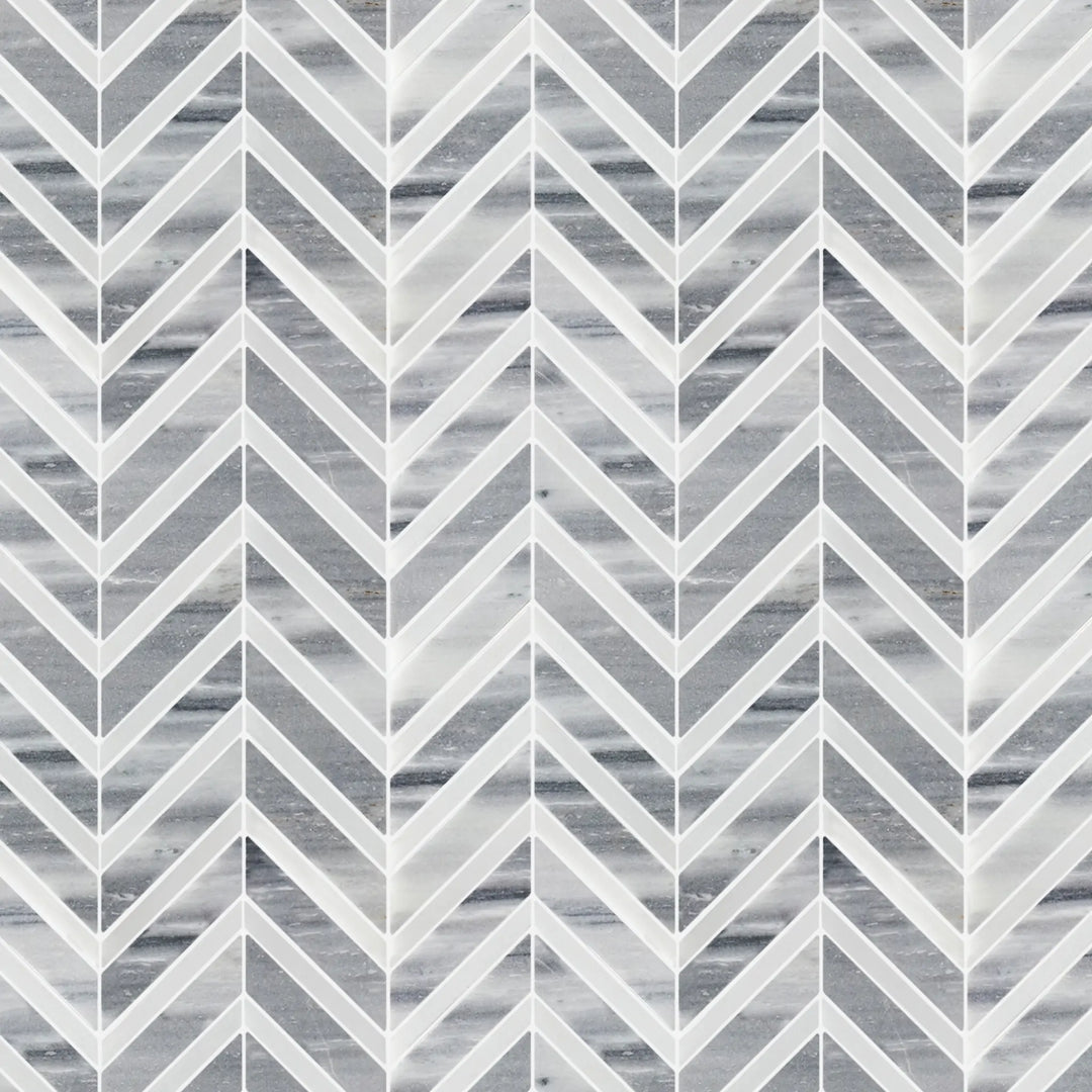Marmara Chevron Marble Mosaic Floor and Wall Tile - Sample (Product Shown is Full Size)