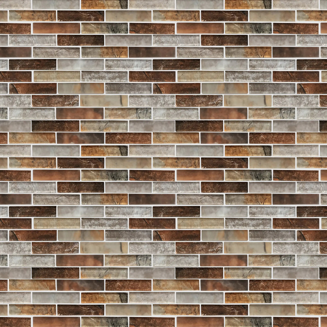 Gray Umber Textured Mixed Color Glass 12-in x 12-in Mosaic Wall Tile(1-sq. ft/ Piece)
