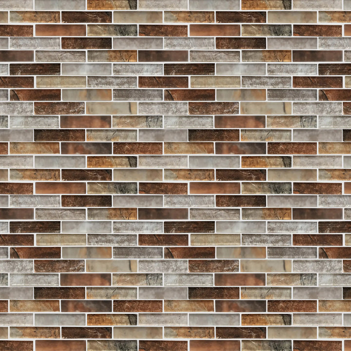Gray Umber Textured Mixed Color Glass 12-in x 12-in Mosaic Wall Tile(1-sq. ft/ Piece)