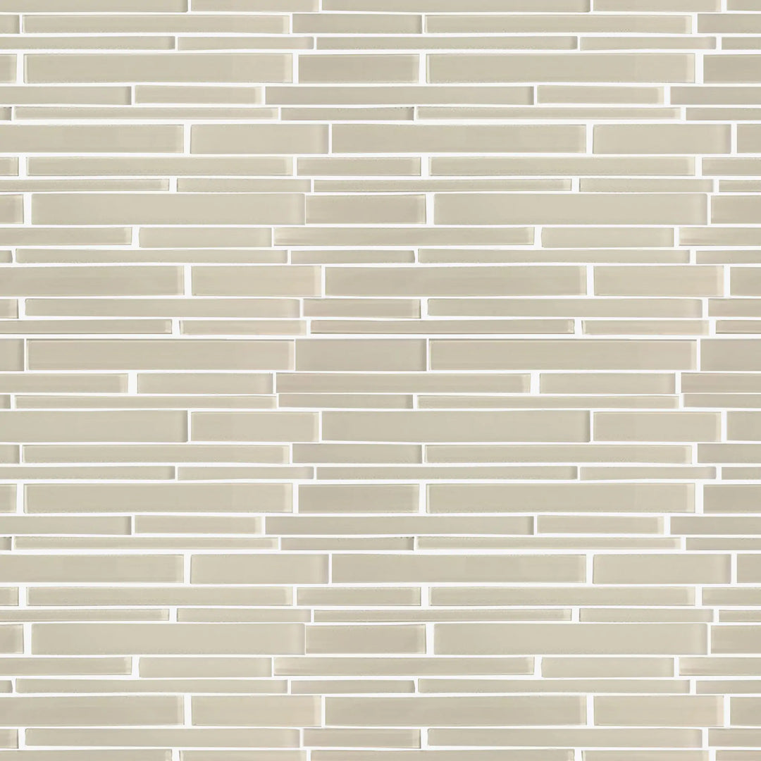 Nude Glass Mix Random Strip 12-in x 12-in Glass Mosaic Wall Tile(1-sq. ft/ Piece)