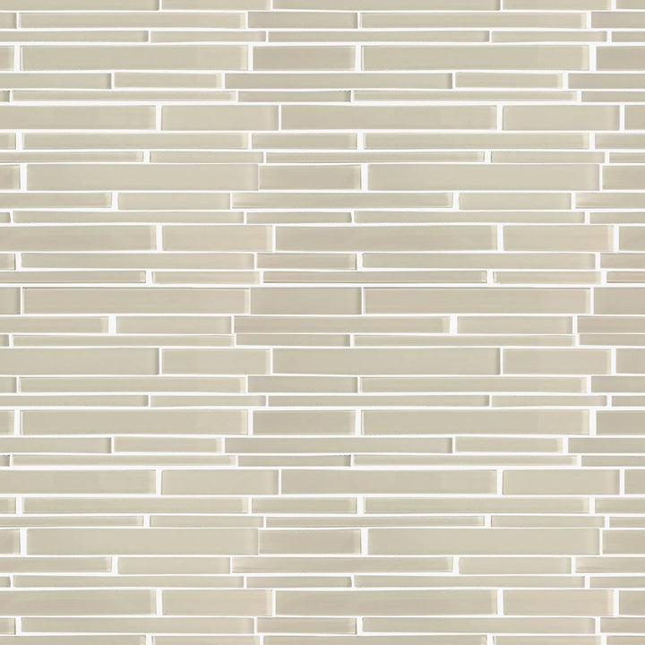 Nude Glass Mix Random Strip 12-in x 12-in Glass Mosaic Wall Tile(1-sq. ft/ Piece)