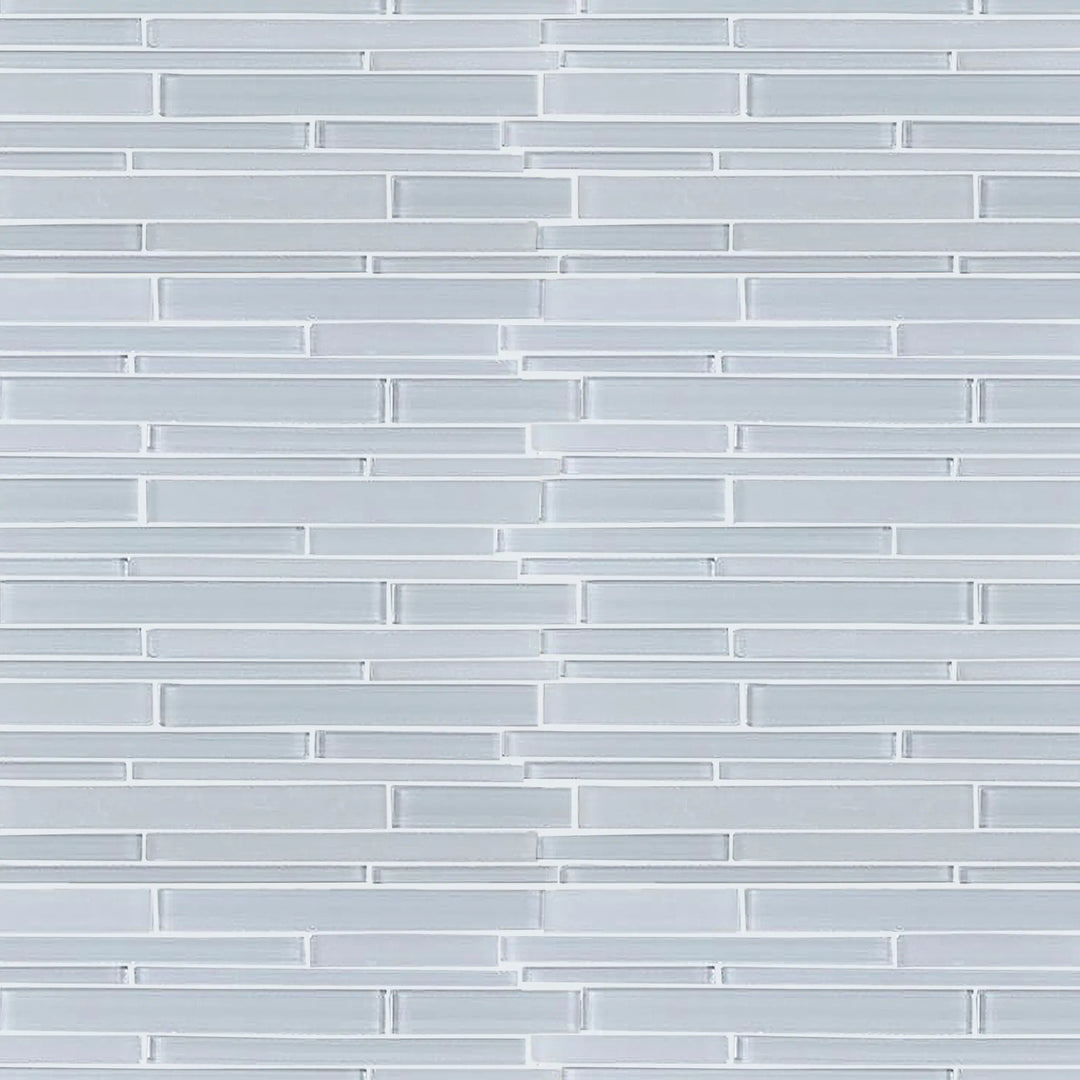 Ice Block Random Strip 12-in x 12-in Glass Mosaic Wall Tile(1-sq. ft/ Piece)