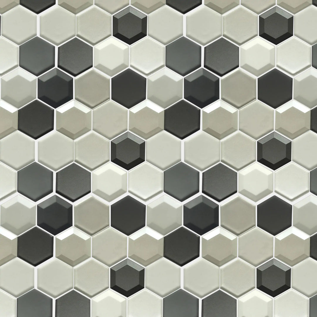 Mixed 3D Hexagon 10-in x 12-in Glass Mosaic Wall Tile(0.83-sq. ft/ Piece)
