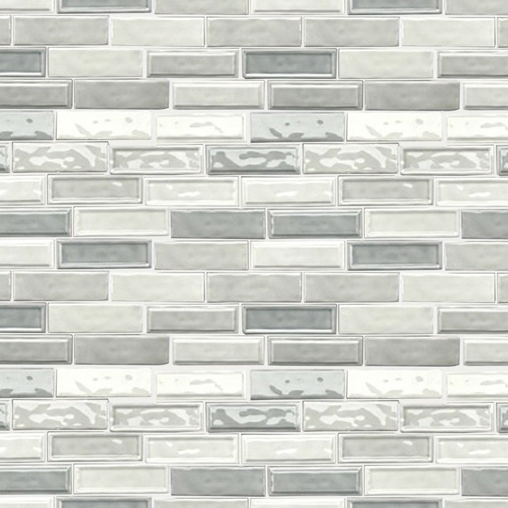 Linear Two Toned 12-in x 12-in Ceramic Mosaic Wall Tile(1-sq. ft/ Piece)