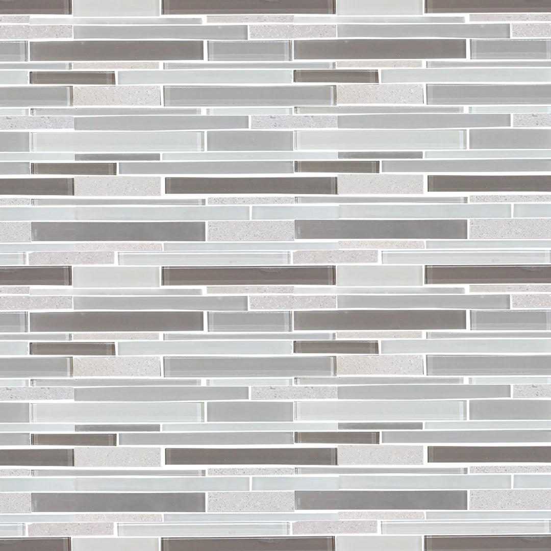 12-in x 13-in Clayton Random Strip Marble & Glass Mosaic Wall Tile(1.08-sq. ft/ Piece)
