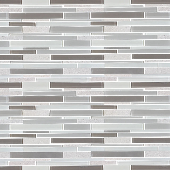 12-in x 13-in Clayton Random Strip Marble & Glass Mosaic Wall Tile(1.08-sq. ft/ Piece)