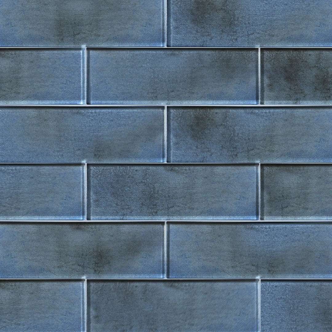 Dark Blue 3-in x 9-in Glass Tile(0.19-sq. ft/ Piece)