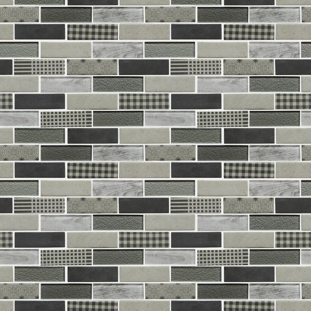 French Gingham Brick 12-in x 10-in Glass Mosaic Wall Tile(0.83-sq. ft/ Piece)