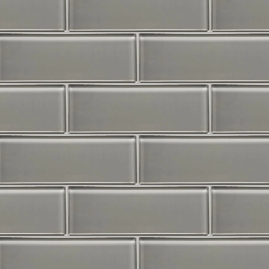 Ice Gray 4-in x 12-in Glass Tile(0.33-sq. ft/ Piece)