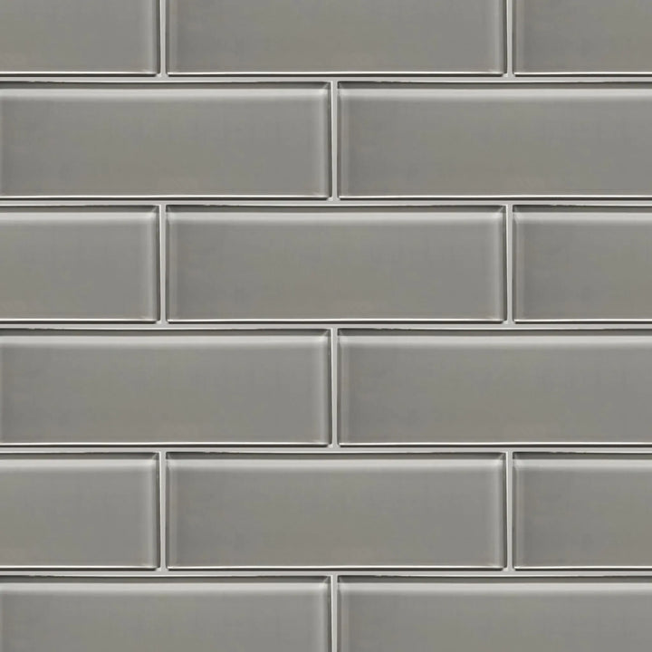 Ice Gray 4-in x 12-in Glass Tile(0.33-sq. ft/ Piece)
