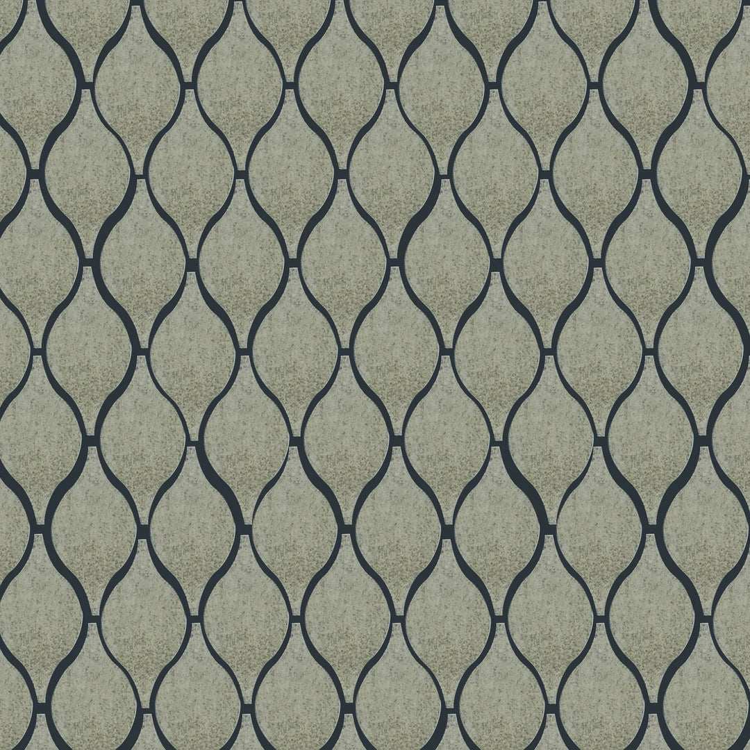 Soft Harmony Feathers Antique Mirror 9-in x 10-in Glass Mosaic Wall Tile(1-sq. ft/ Piece)