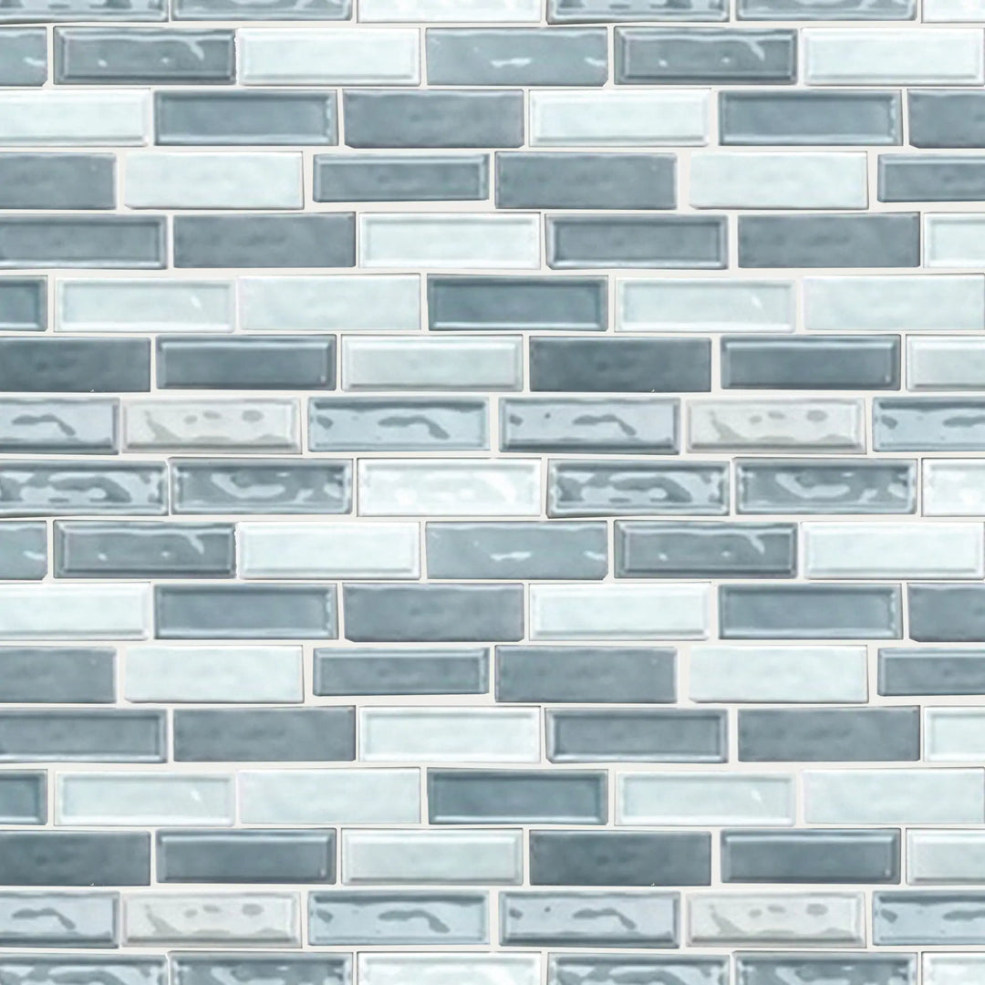 Linear Two Toned 12-in x 12-in Ceramic Mosaic Wall Tile(1-sq. ft/ Piece)