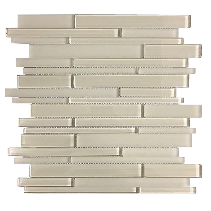 Nude Glass Mix Random Strip 12-in x 12-in Glass Mosaic Wall Tile(1-sq. ft/ Piece)