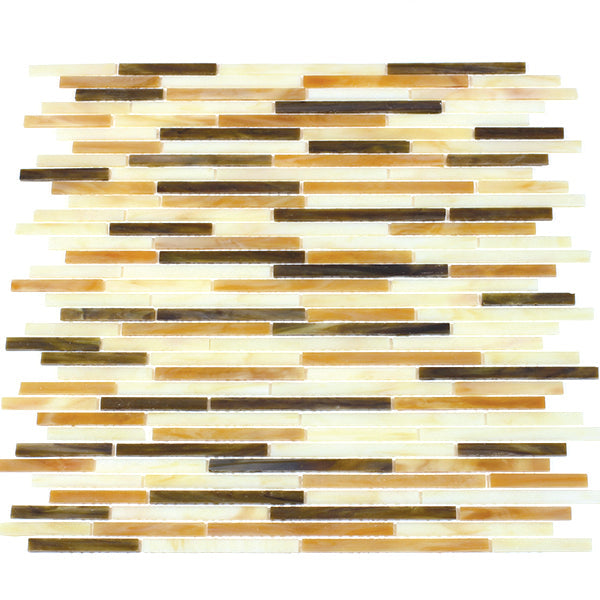 Natural Weave Random Strip Glass Mix 12-in x 13-in Glass Mosaic Wall Tile(1.08-sq. ft/ Piece)