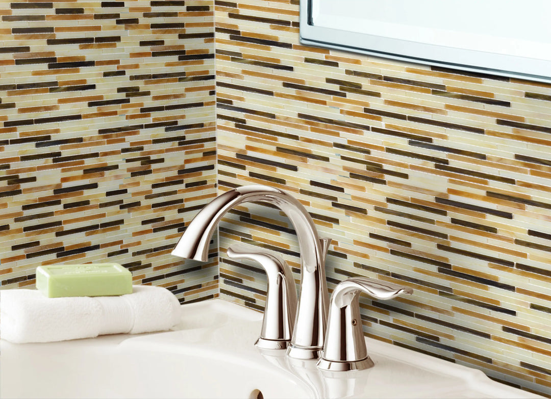 Natural Weave Random Strip Glass Mix 12-in x 13-in Glass Mosaic Wall Tile(1.08-sq. ft/ Piece)