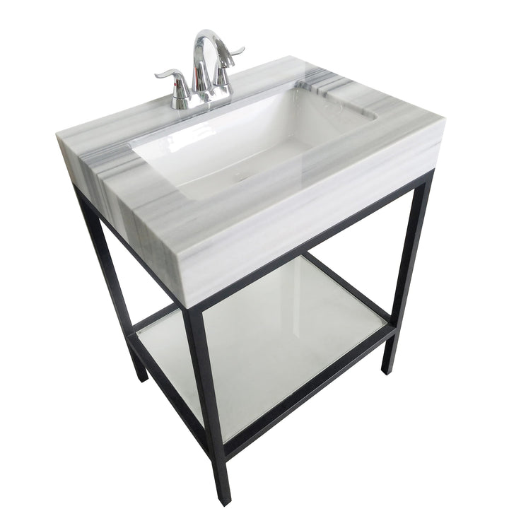 Vaia 24" Bathroom Vanity Set with Natural Marble Top