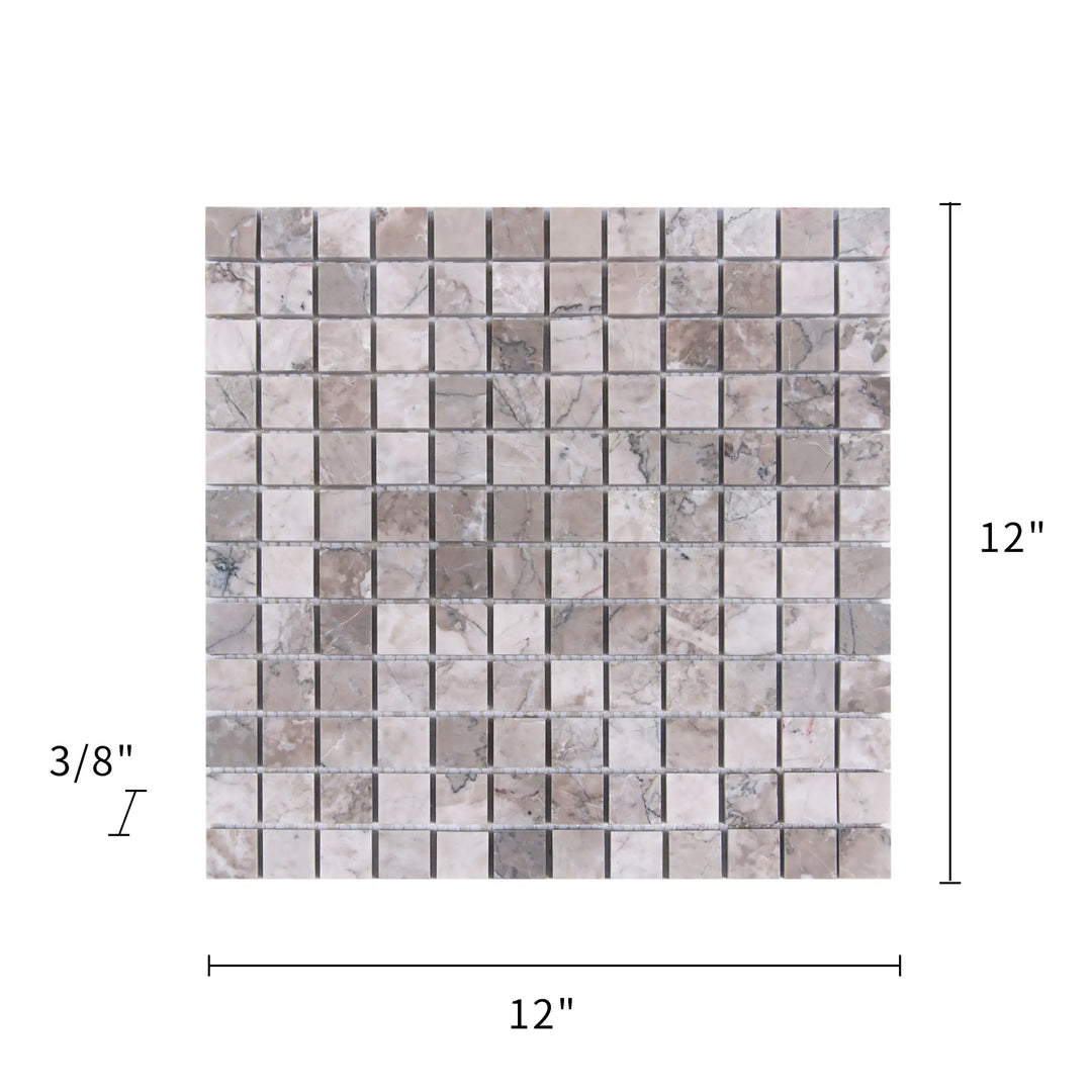 Gray Cloud 12-in x 12-in Polished Marble Mosaic Floor and Wall Tile - Sample (Product Shown is Full Size)