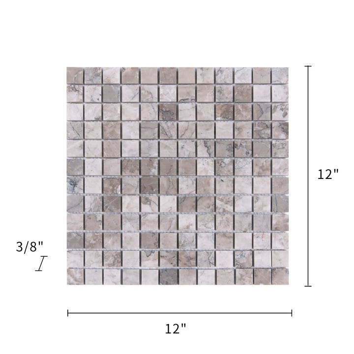 Gray Cloud 12-in x 12-in Polished Marble Mosaic Floor and Wall Tile - Sample (Product Shown is Full Size)