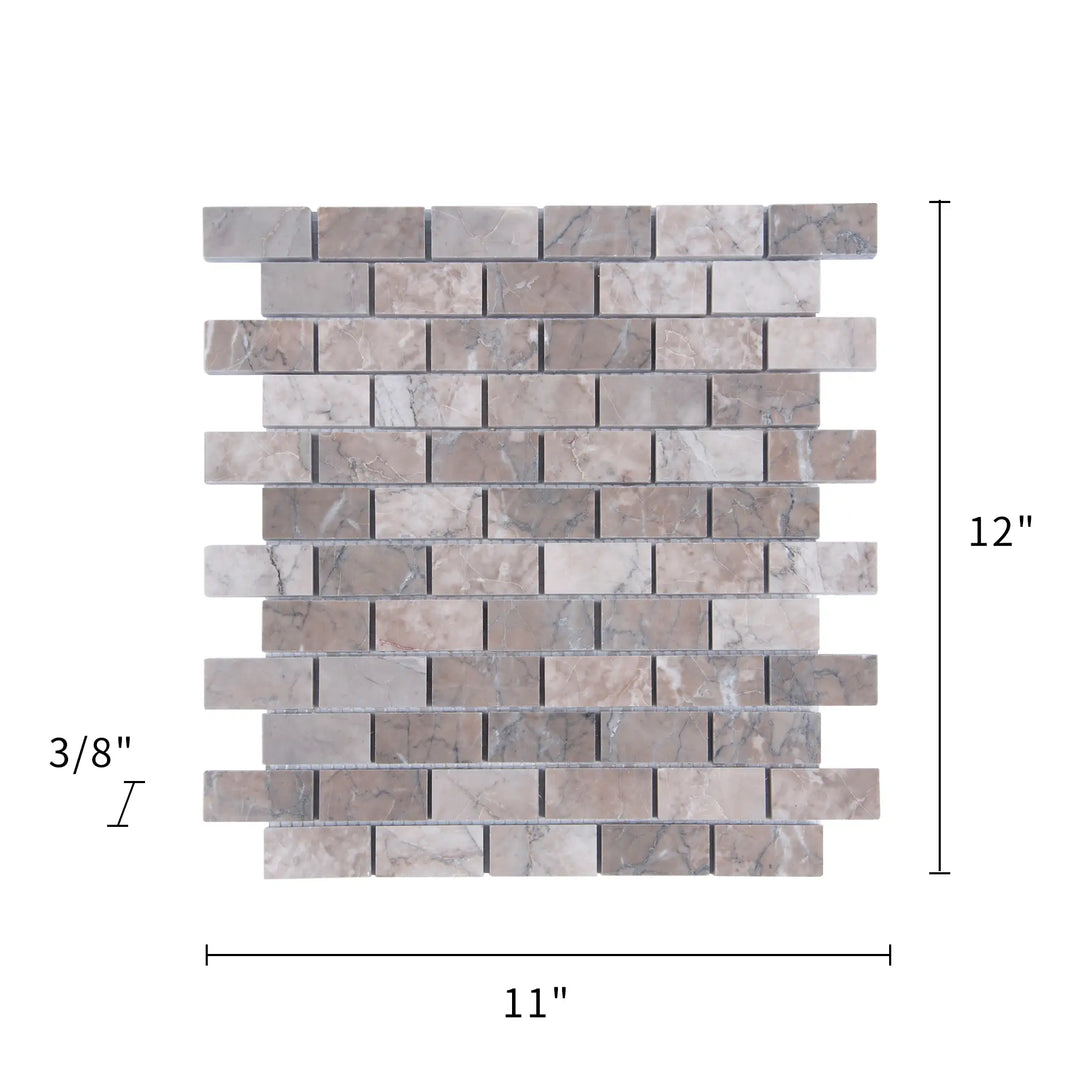 Gray Cloud 12-in x 11-in Polished Marble Mosaic Wall Tile(0.92-sq. ft/ Piece)